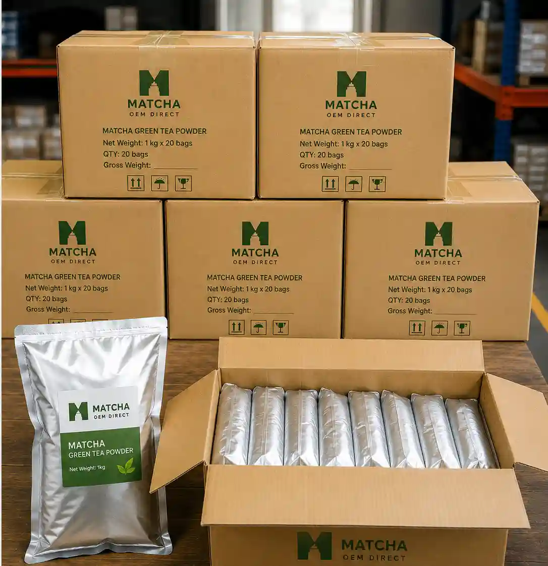10kg MOQ wholesale matcha packaging pilot run